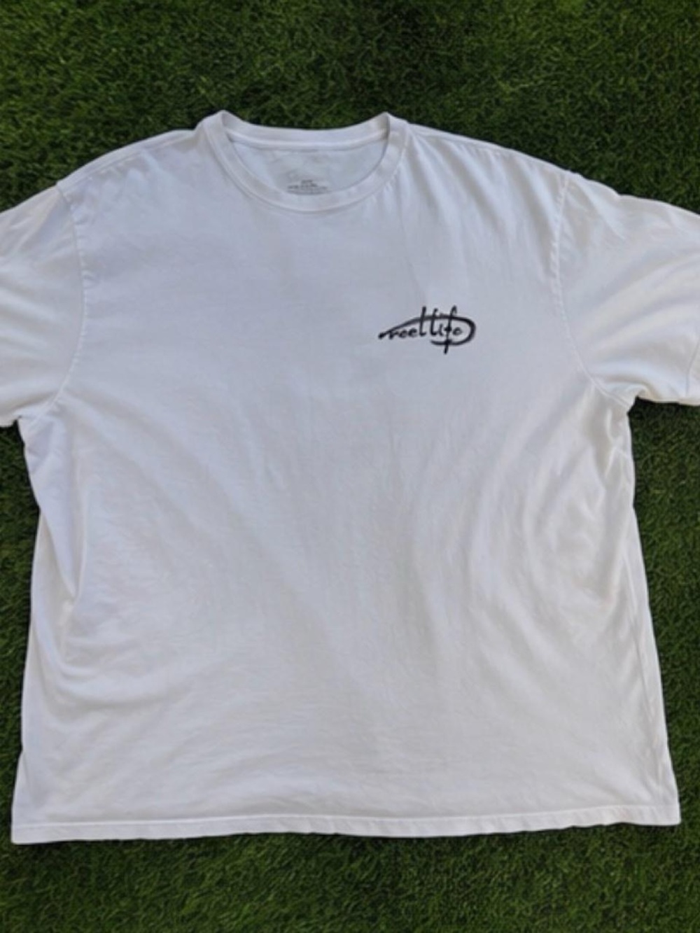 White Crewneck Tee with Small Script Chest Logo